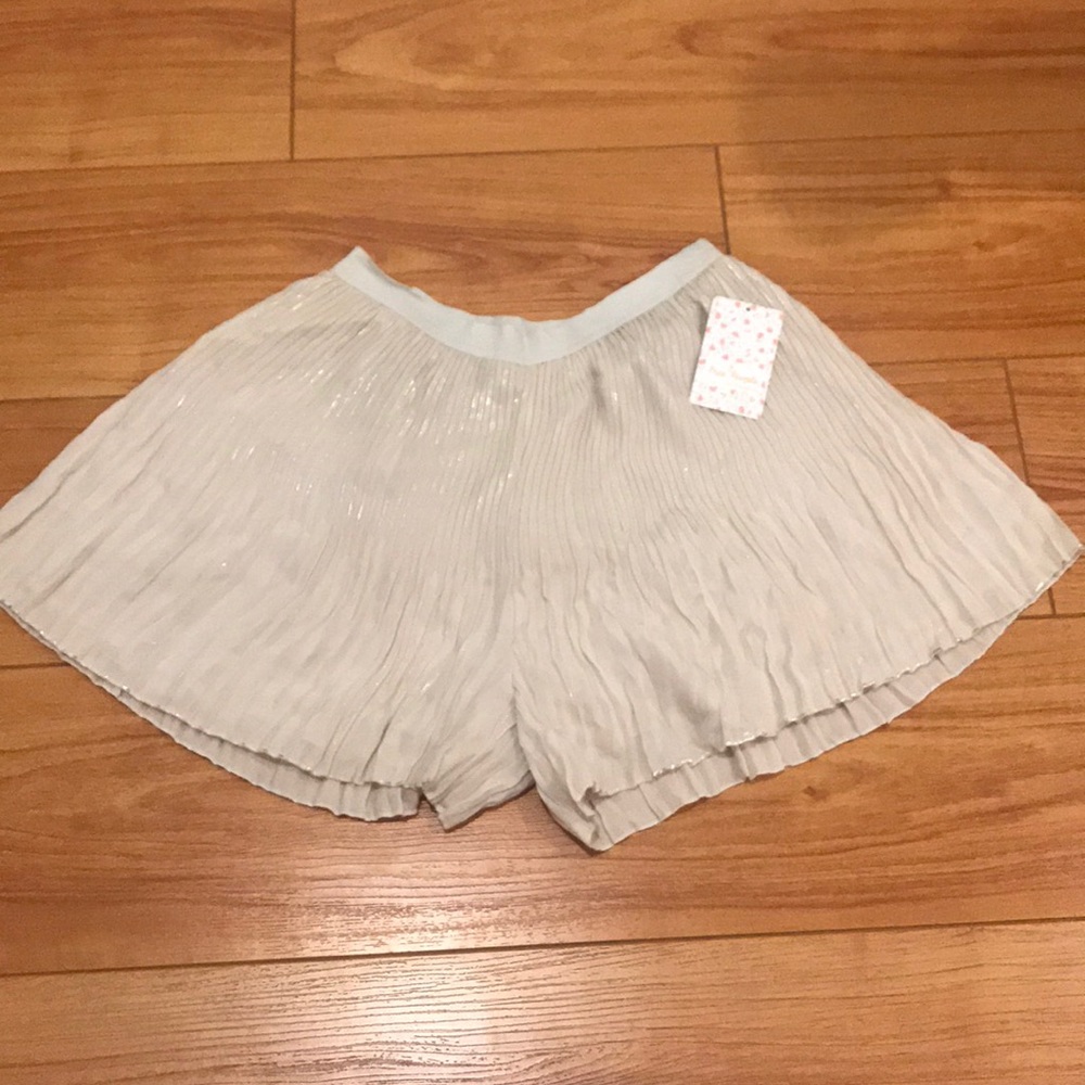Free People - Women’s Metallic Pleated Foil Skort